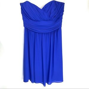 Shoshanna Silk Strapless Tube Dress Blue Sz 8